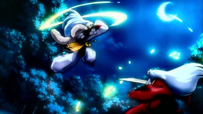 Two Characters Fighting — Blue, Dramatic, Night, Anime