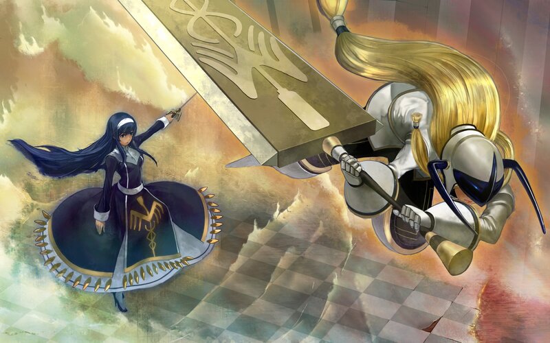 Two Characters Fighting — Gold, Dramatic, Anime