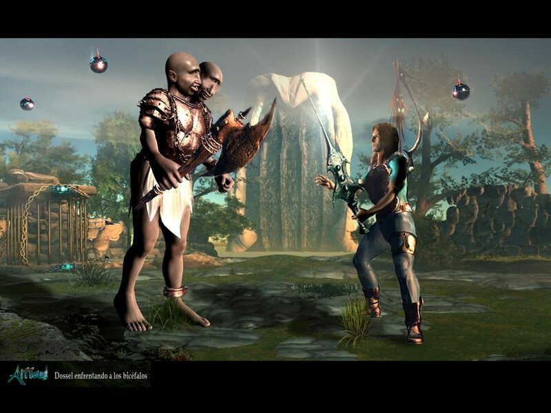 Two Characters Fighting — Green, Dramatic, Afternoon, 3d Render