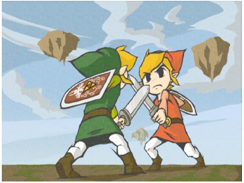 Two Characters Fighting — Green, Dramatic, Afternoon