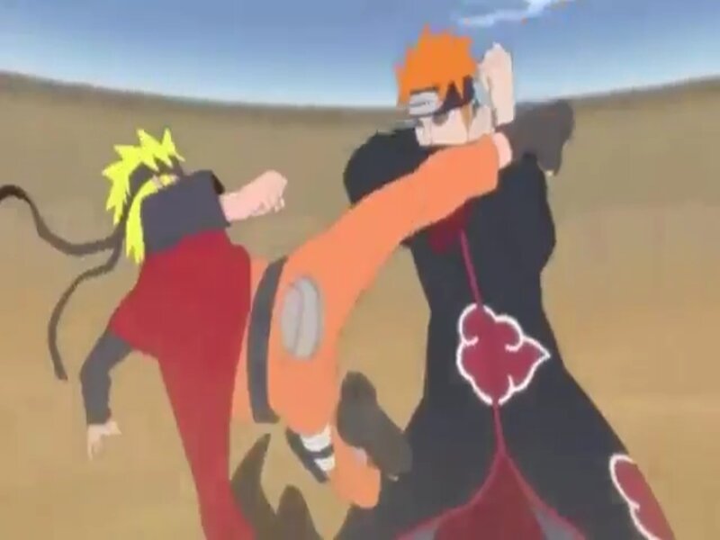 Two Characters Fighting — Orange, Action-packed