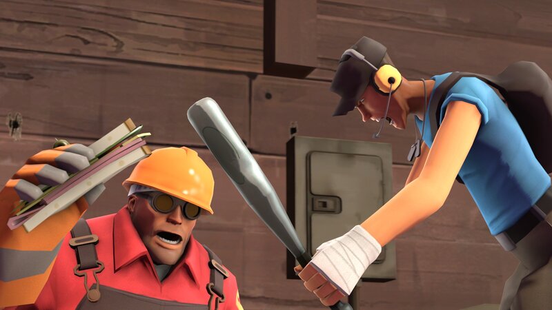 Two Characters Fighting — Orange, Aggressive