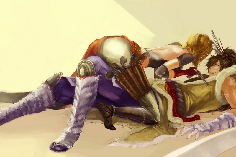 Two Characters Fighting — Purple, Dramatic, Digital Art, Sword