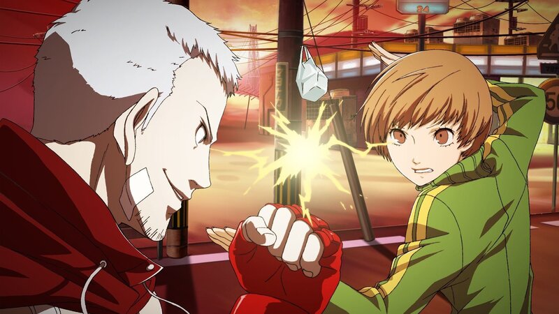 Two Characters Fighting — Red, Dramatic, Sunset, Anime, Electricity