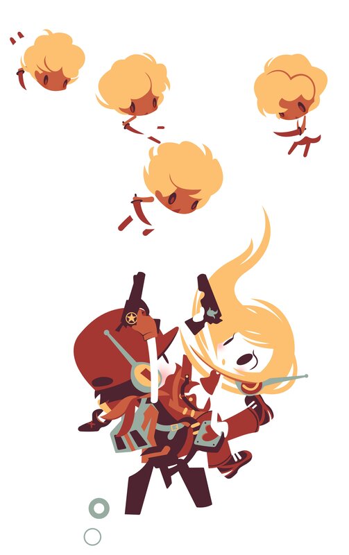 Two Characters Fighting — Yellow, Action-packed