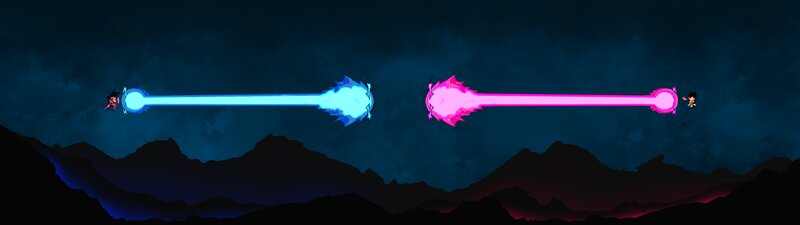 Two Characters Firing Energy Beams
