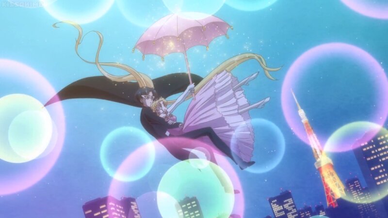 Two Characters Flying — Blue, Dreamy