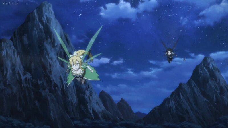 Two Characters Flying — Blue