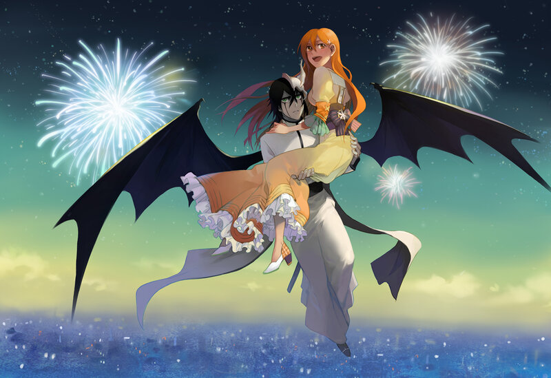 Two Characters Flying