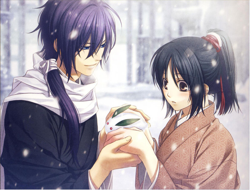 Two Characters Holding a Rabbit