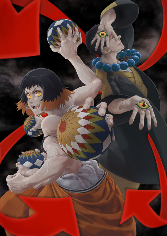 Two Characters Holding Balls