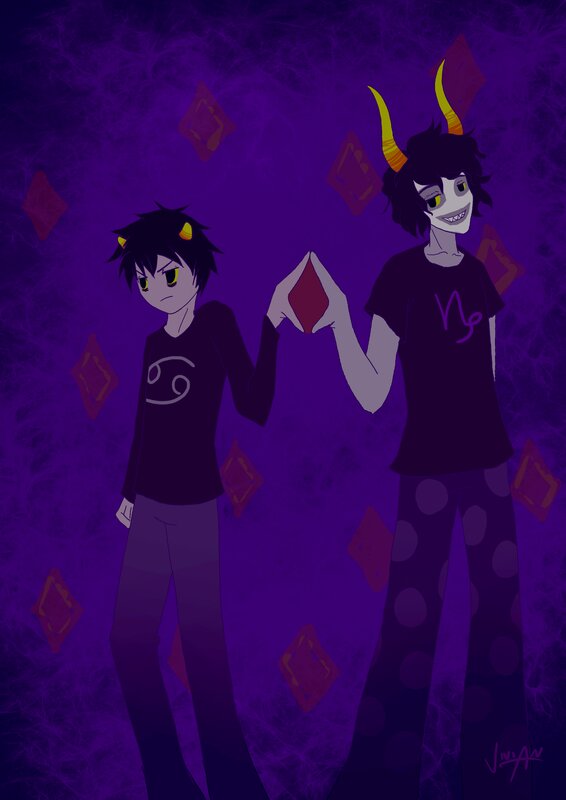 Two Characters Holding Cards