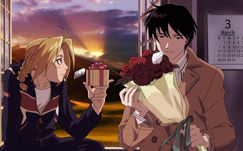 Two Characters Holding Gifts