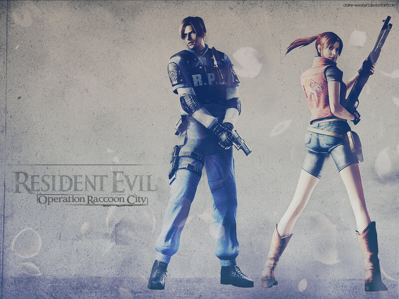 Two Characters Holding Guns — Blue, Dramatic