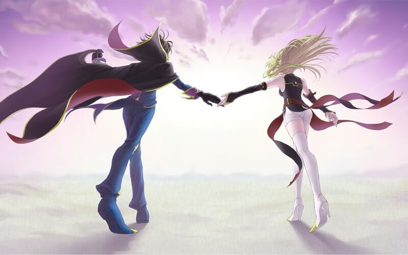 two characters holding hands
