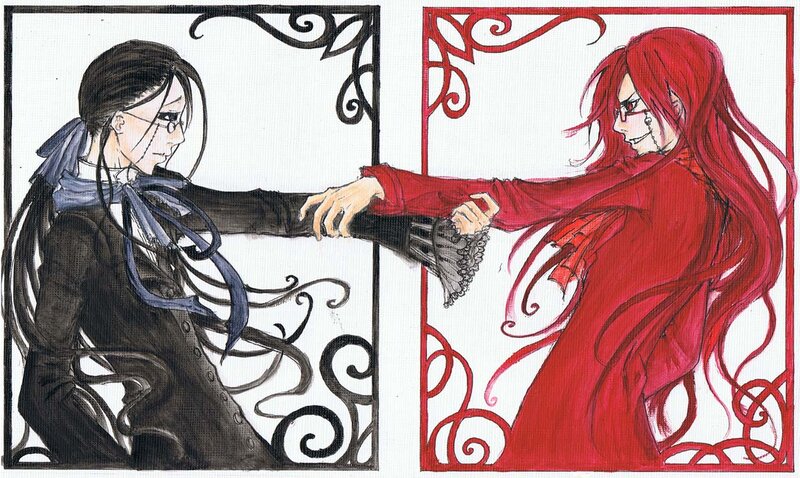 Two characters holding hands