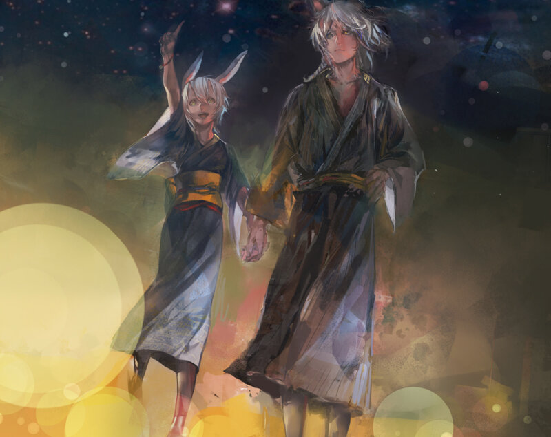 Two Characters Holding Hands — Black