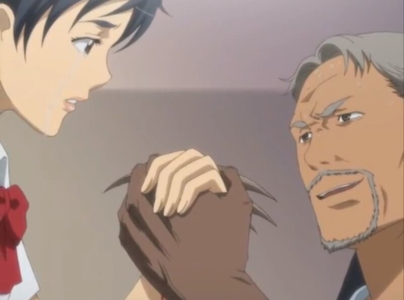 Two Characters Holding Hands — Brown, Dramatic, Anime