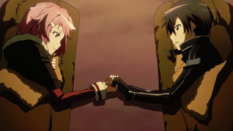Two Characters Holding Hands — Brown