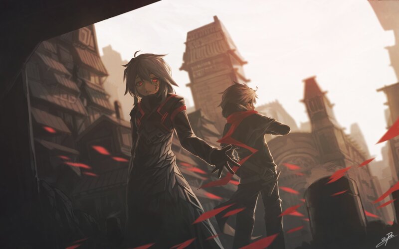 Two Characters Holding Hands — Gray