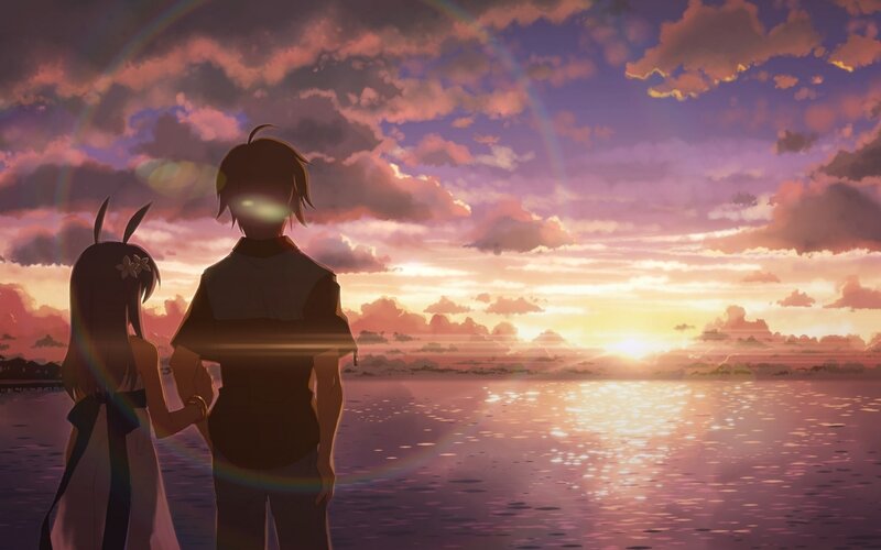 Two Characters Holding Hands — Purple