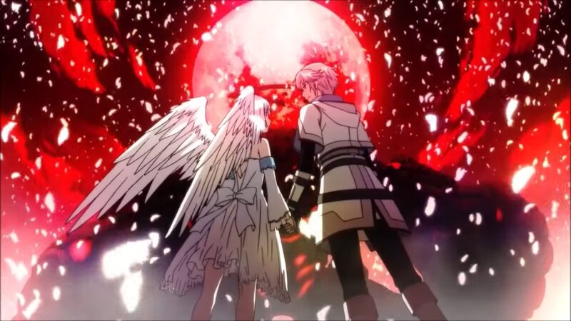 Two Characters Holding Hands — Red, Dramatic, Night