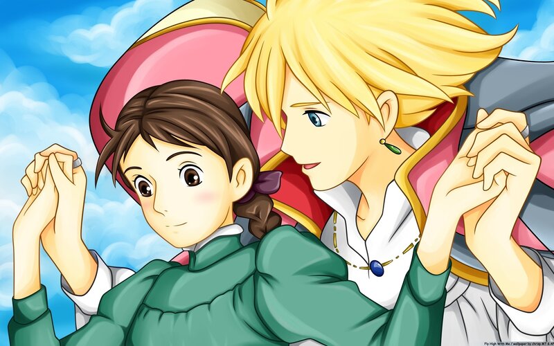 Two characters holding hands