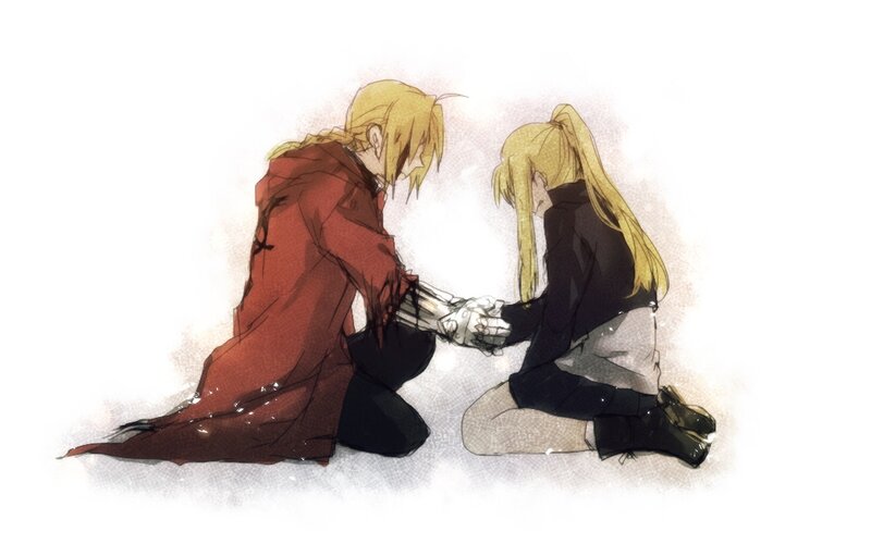 Two Characters Holding Hands — Yellow, Dramatic