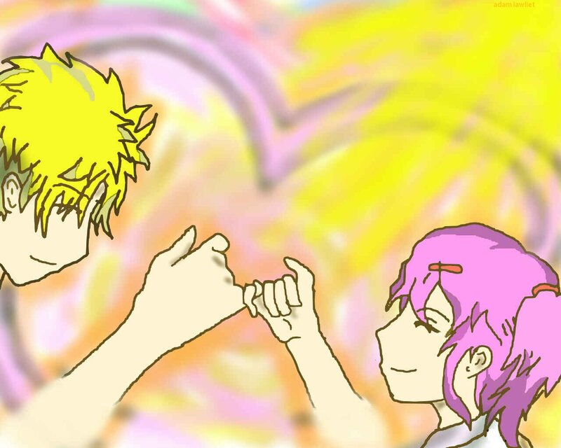 Two Characters Holding Hands — Yellow, Romantic