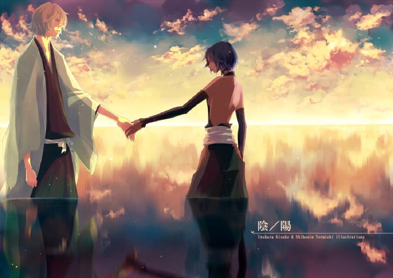 Two Characters Holding Hands — Yellow, Serene