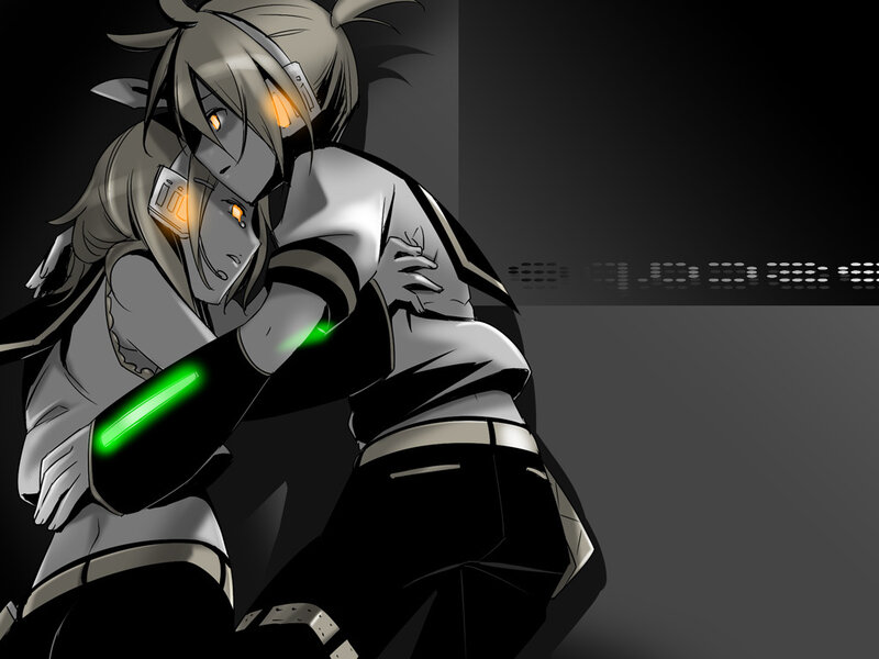 two characters hugging