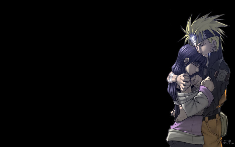 Two Characters Hugging — Black