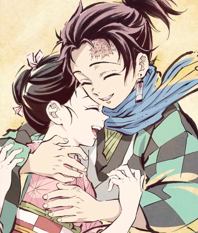 Two Characters Hugging — Blue, Affectionate, Manga