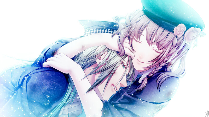 Two Characters Hugging — Blue, Serene, Anime