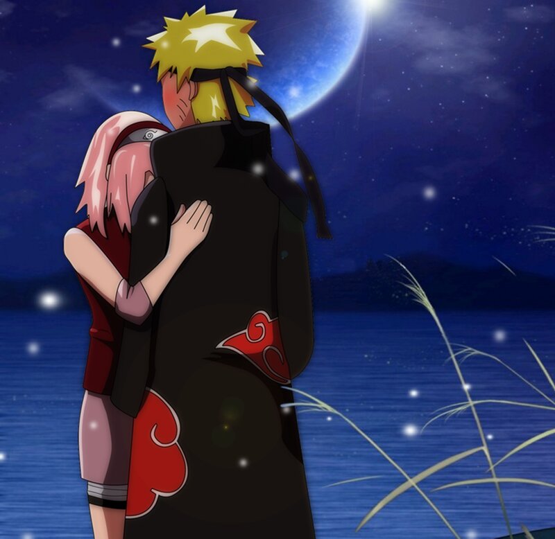Two Characters Hugging — Blue, Serene, Night