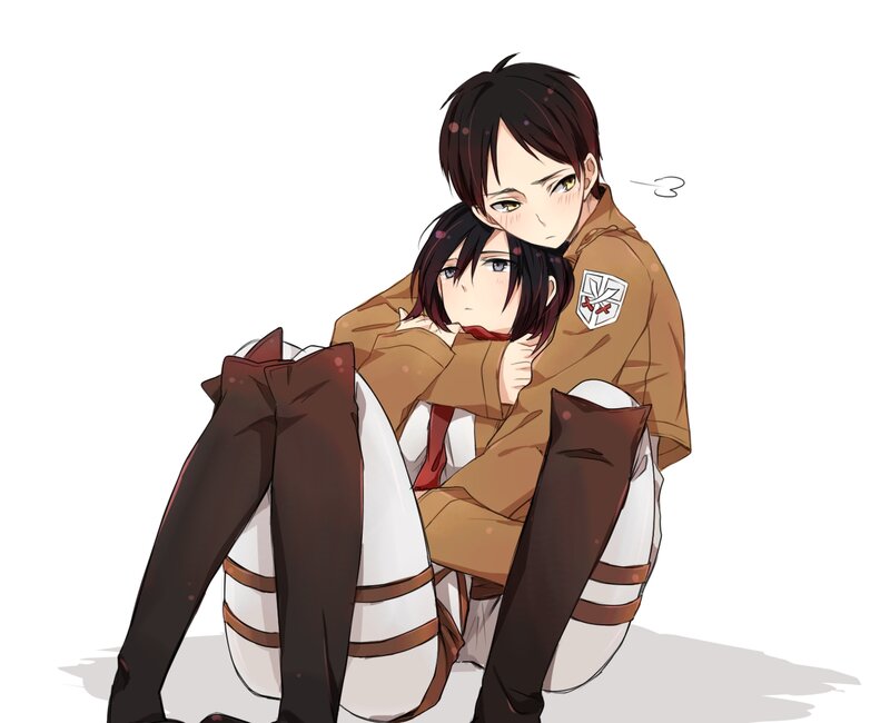 Two Characters Hugging — Brown, Calm, Anime