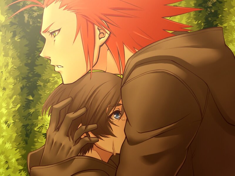 Two Characters Hugging — Brown, Dramatic, Afternoon