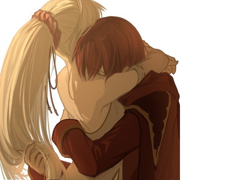 Two Characters Hugging — Brown, Intimate