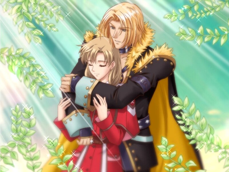 Two Characters Hugging — Green, Serene