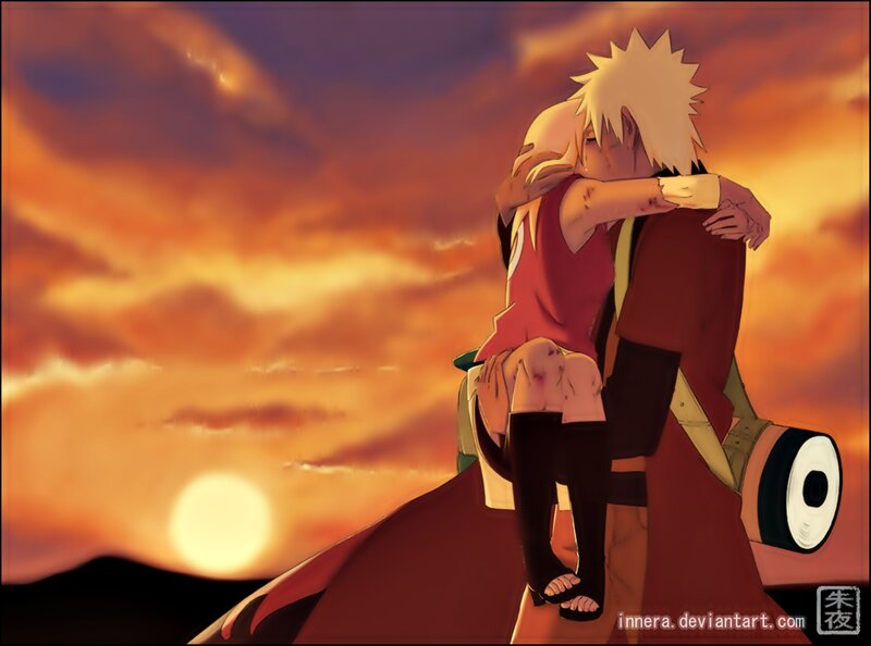 Two Characters Hugging — Orange