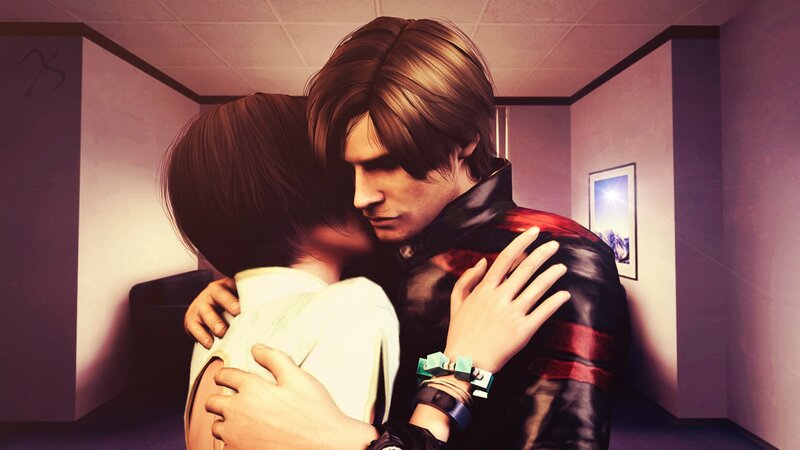 Two Characters Hugging — Purple, Intimate