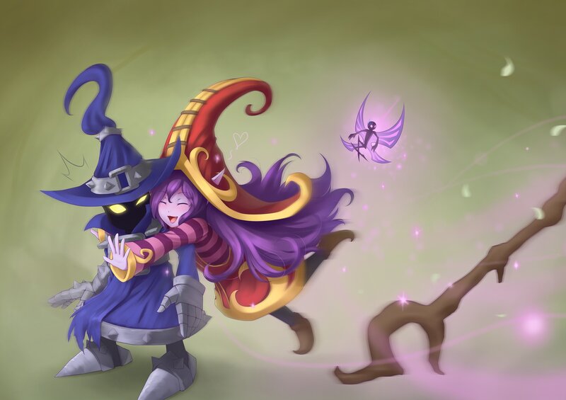Two Characters Hugging — Purple, Playful, Digital Art
