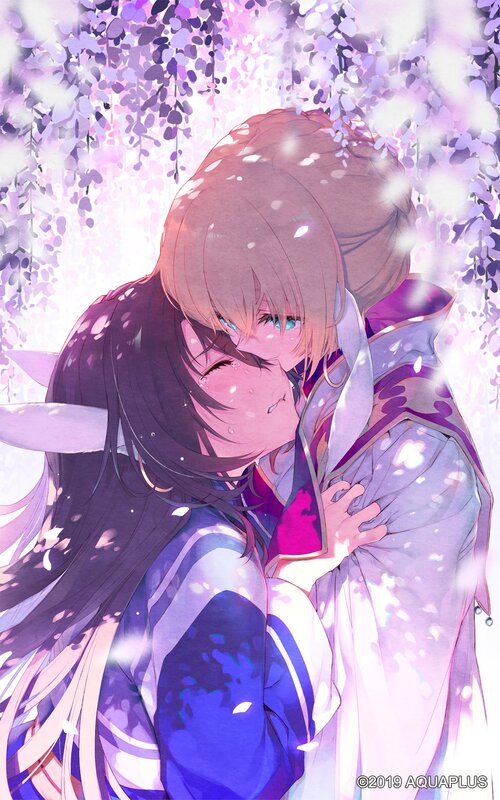 Two Characters Hugging — Purple, Romantic
