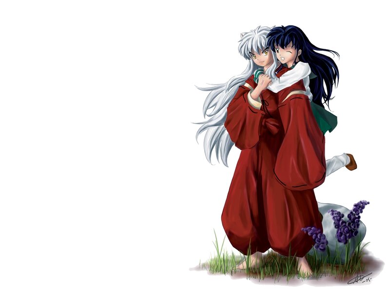 Two Characters Hugging — Red, Peaceful