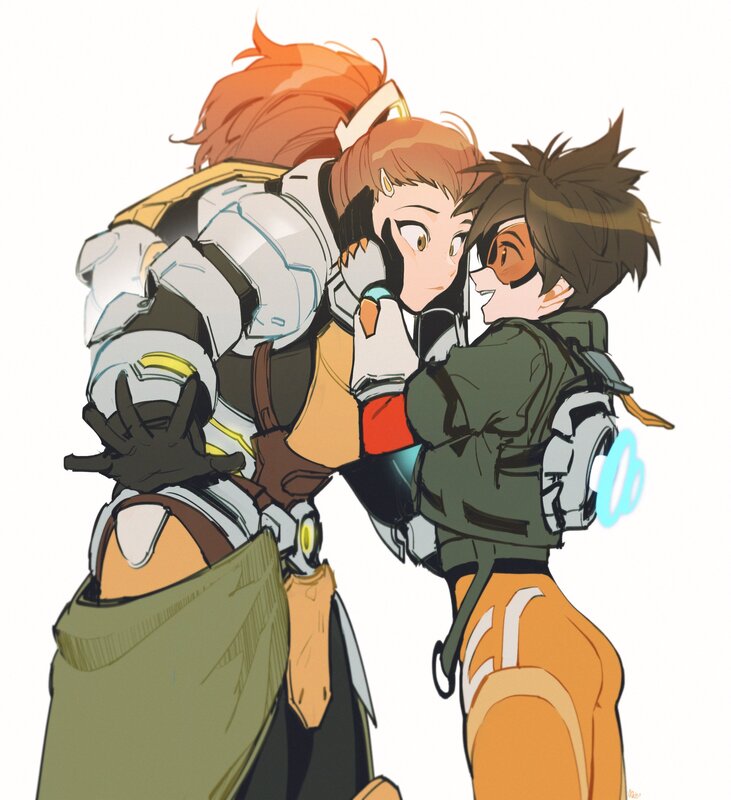 Two Characters Hugging — White, Affectionate, Digital Art, Hug