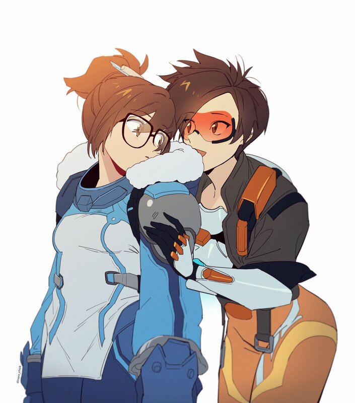 Two Characters Hugging — White, Affectionate, Digital Art