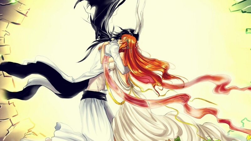 Two Characters Hugging — White, Dramatic, Anime, Anime Art