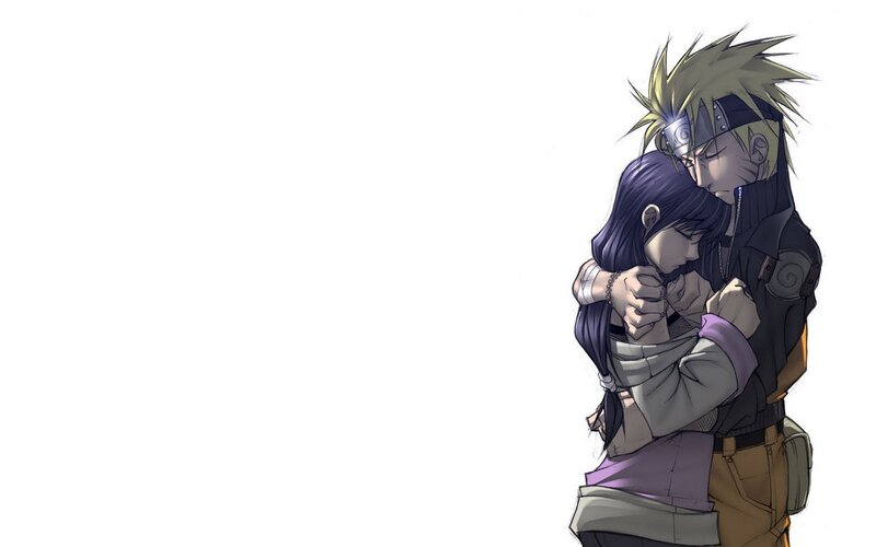 Two Characters Hugging — White, Intimate, Manga