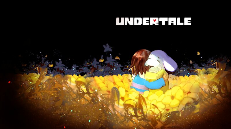 Two Characters Hugging — Yellow, Dramatic, Night