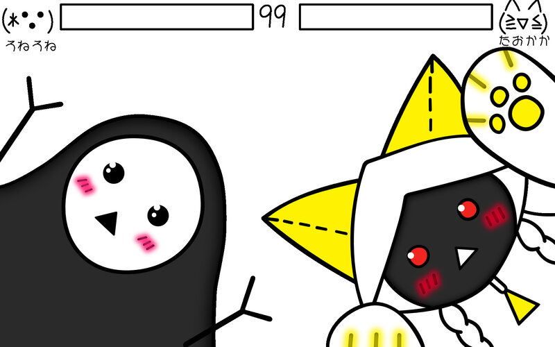 Two characters in a battle